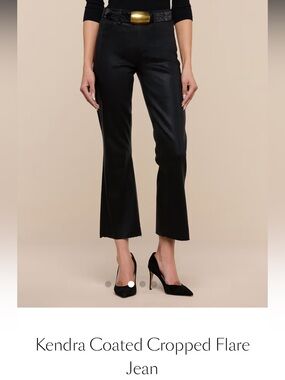 L'AGENCE Kendra Coated High Rise Crop Flare Jeans, Size 29